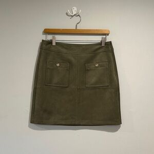 LOFT Olive Mini Skirt with Pockets